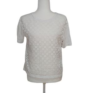 Gap White Eyelet T-Shirt